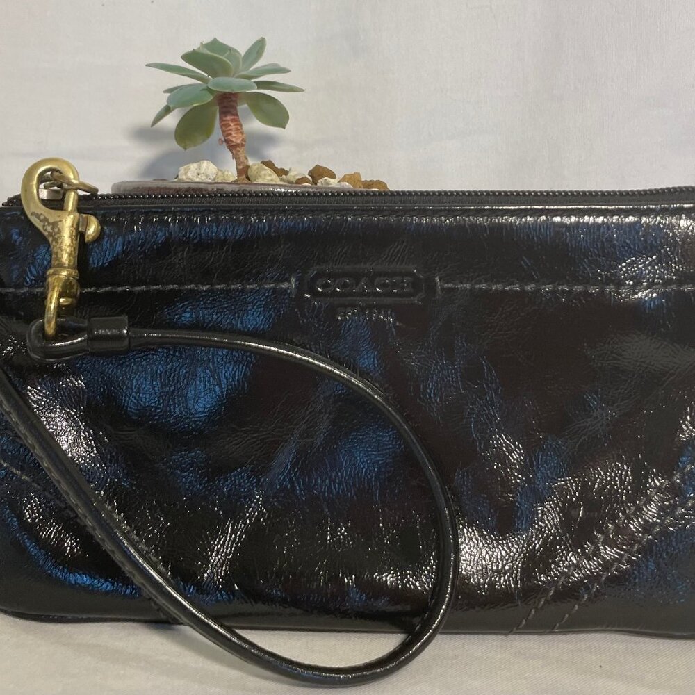 COACH Patent Leather Black Wristlet -